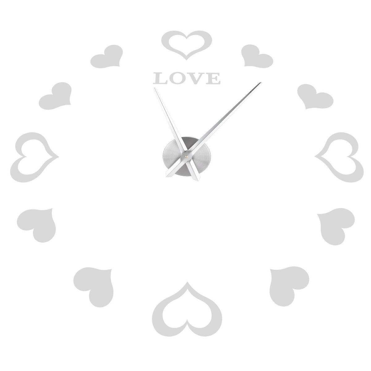 Innovative DIY Wall Clock Acrylic Mirror Surface Wall Sticker Clock for Home DecorationSilver