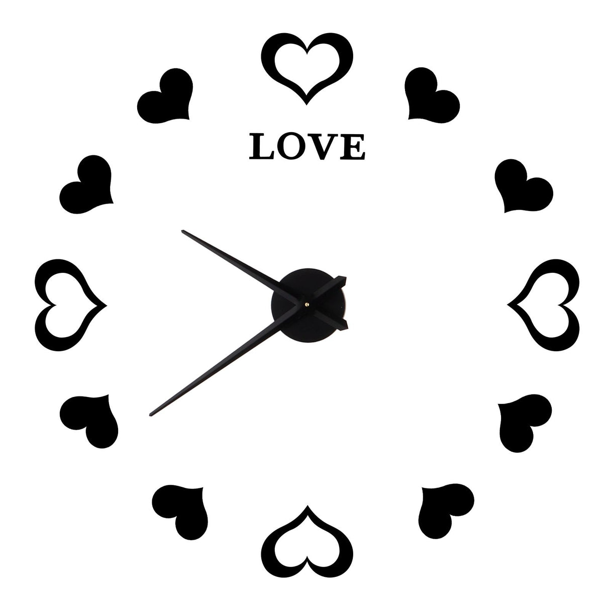 Innovative DIY Wall Clock Acrylic Mirror Surface Wall Sticker Clock for Home DecorationBlack