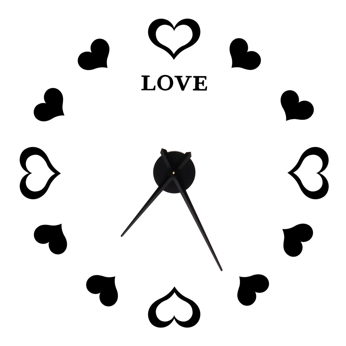 Innovative DIY Wall Clock Acrylic Mirror Surface Wall Sticker Clock for Home DecorationBlack