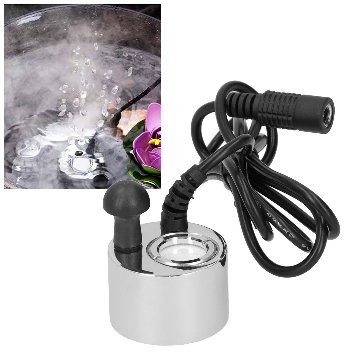 24V Ultrasonic Mist Maker Fogger Water Fountain Decoration for Pond Rockeries Fish Tank