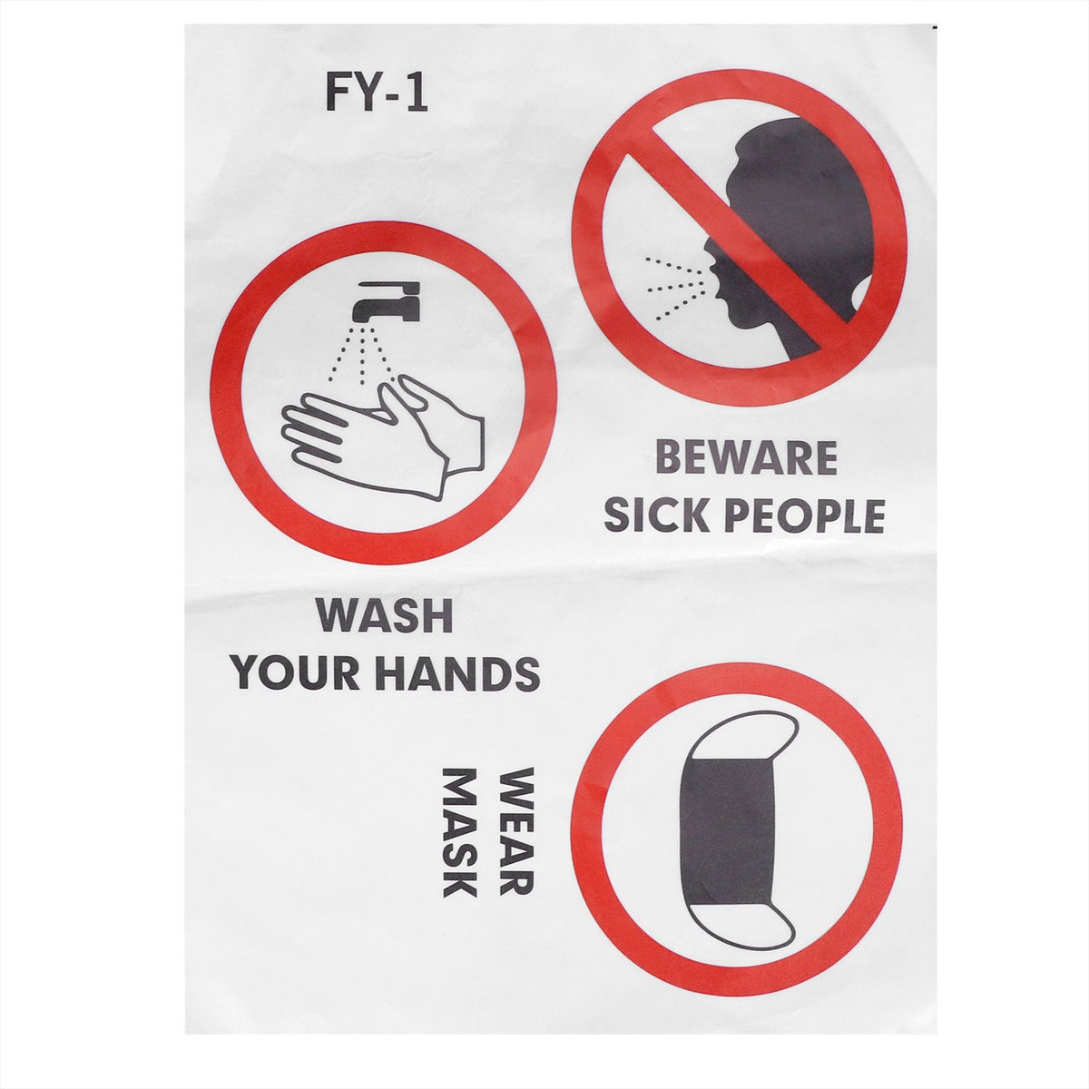 6PCS Caution Notice English Reminder Slogan Wall Sticker Sign for Hospital Company School