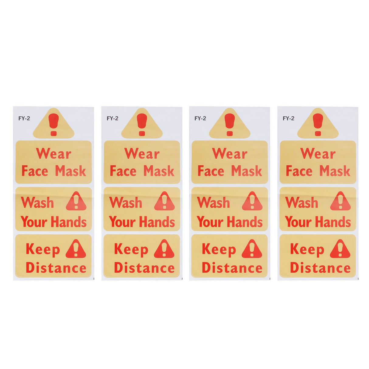 4PCS Warning Signs Wall Sticker Caution Warning Decals DIY Kitchen Shop Window Decor
