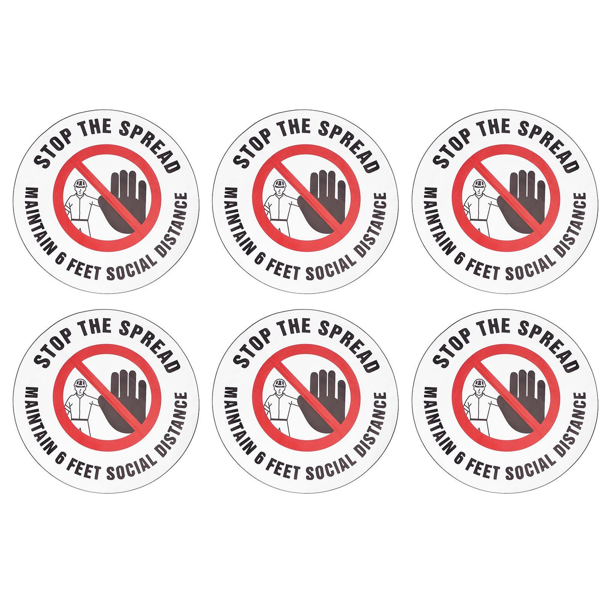 2 Sets Social Distancing Sign Keep Distance Wall Sticker for Home Supermarket Public Place