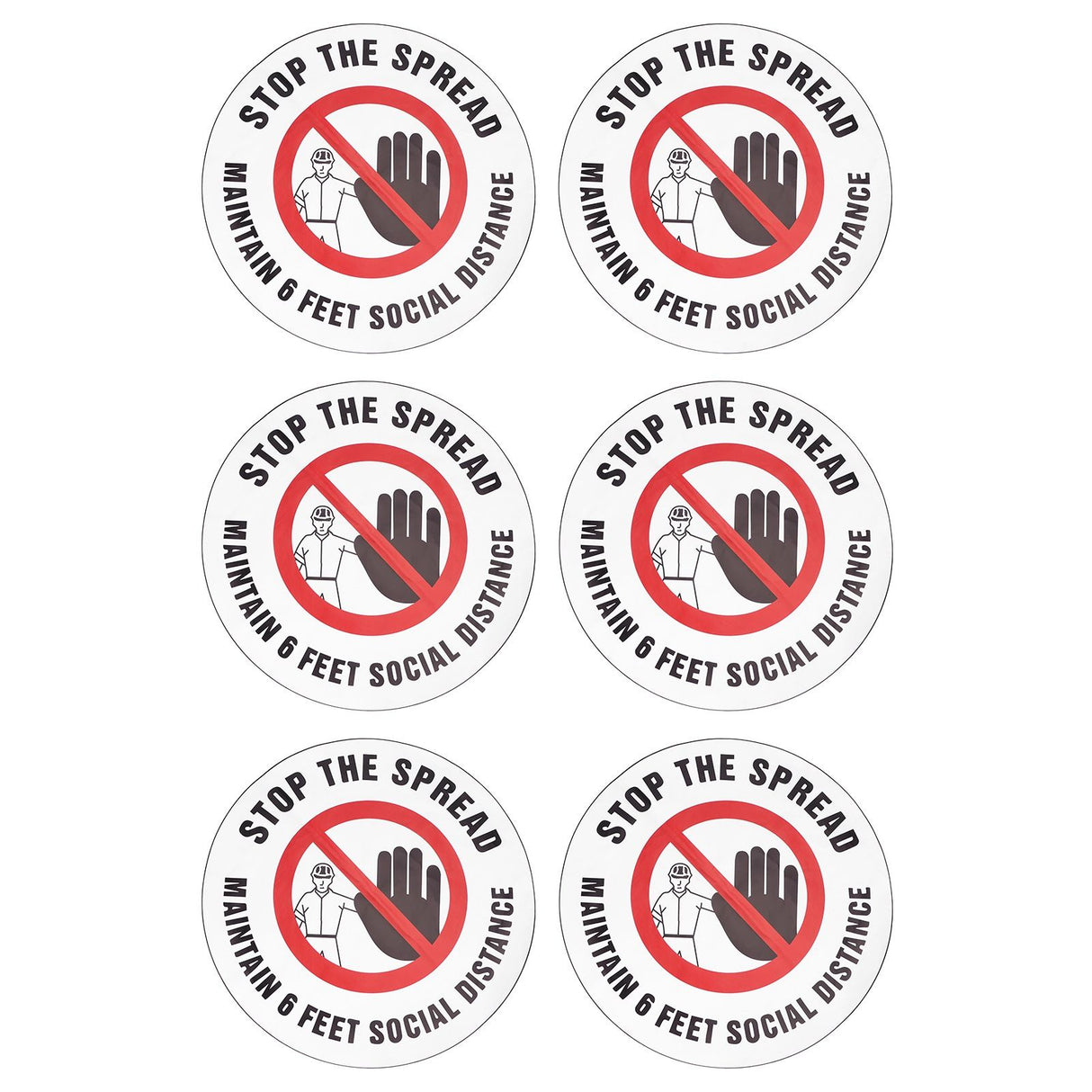 2 Sets Social Distancing Sign Keep Distance Wall Sticker for Home Supermarket Public Place