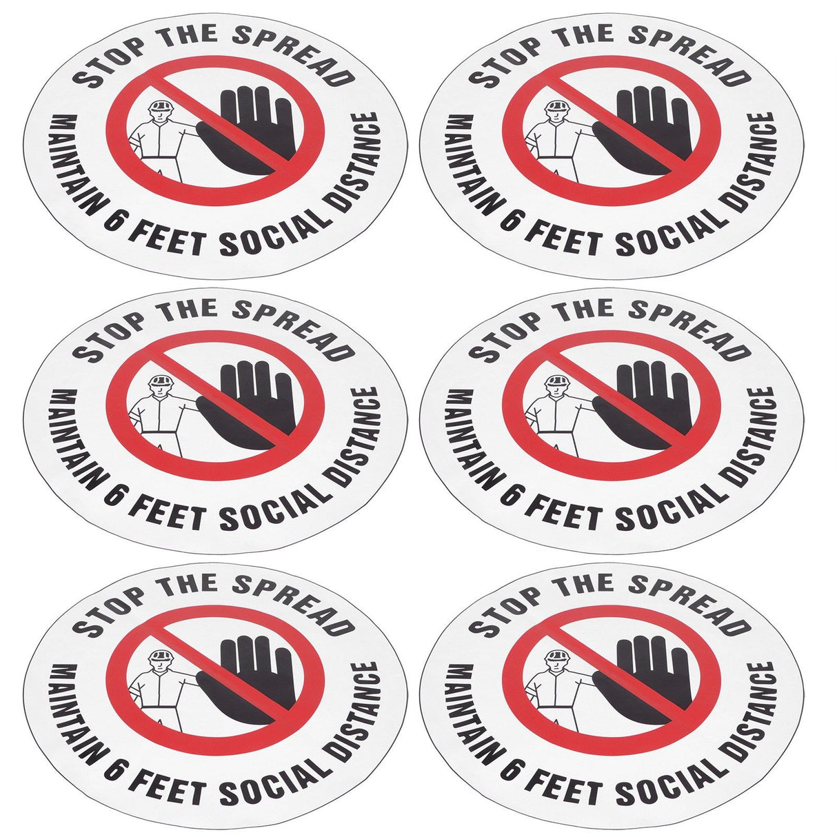 2 Sets Social Distancing Sign Keep Distance Wall Sticker for Home Supermarket Public Place
