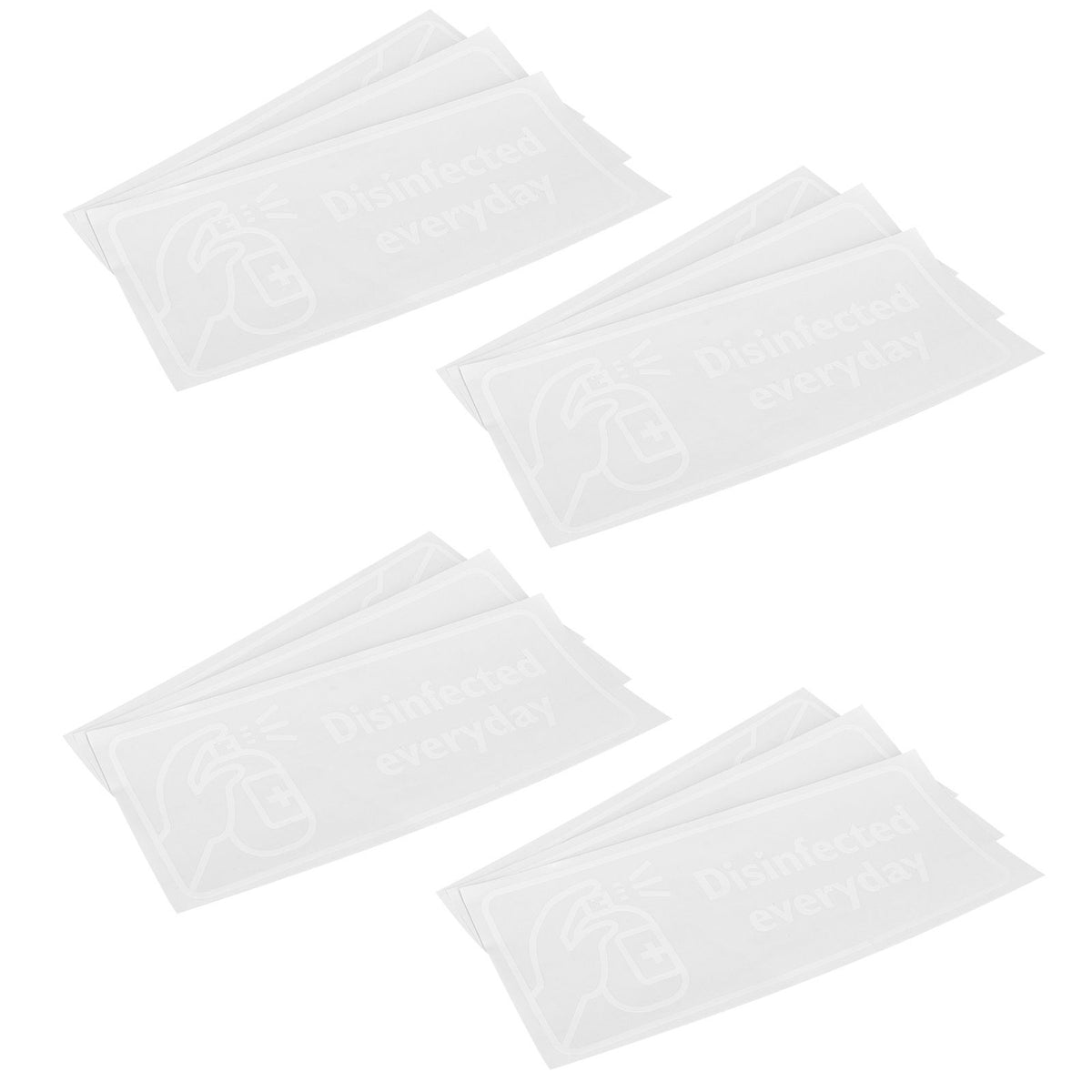 4Set English Warning Signs Safety Marking Wall Hanging Stickers for Showcase Public Places
