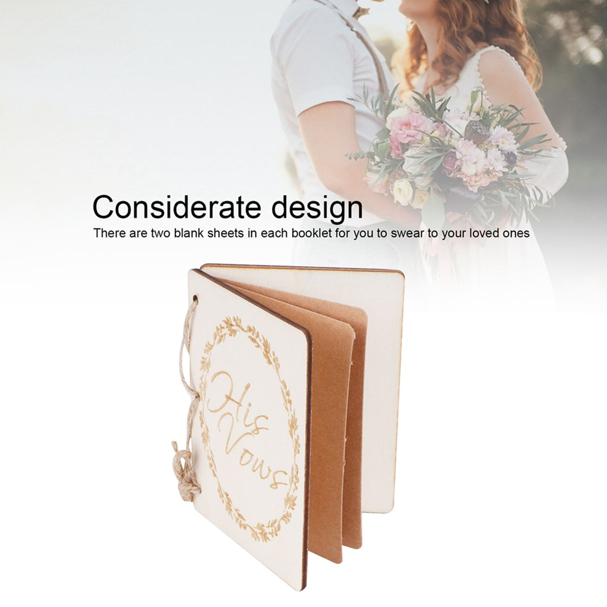 2 Sets Wedding Vow Books Exquisite Gift Card Declaration Booklets Props SuppliesStyle 1