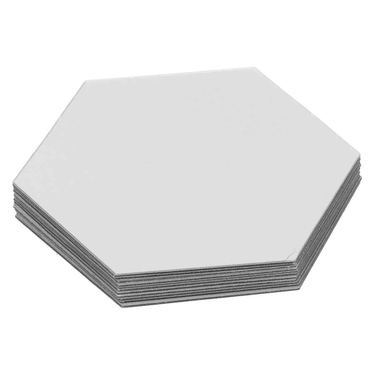 Acrylic Hexagonal Mirror Setting Wall Self Adhesive Stickers Decoration for Home Room20cm/7.9in Silver