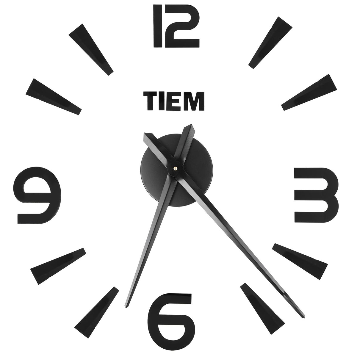 Frameless Wall Clock Sticker Mirror Surface Living Room Bedroom Office DIY DecorationBlack