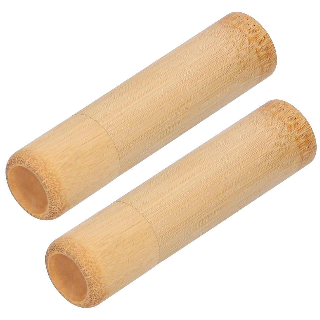 2Pcs EcoFriendly Bamboo Tube Portable Tea Storage Cylinder Mini Round Spices Storage Jar