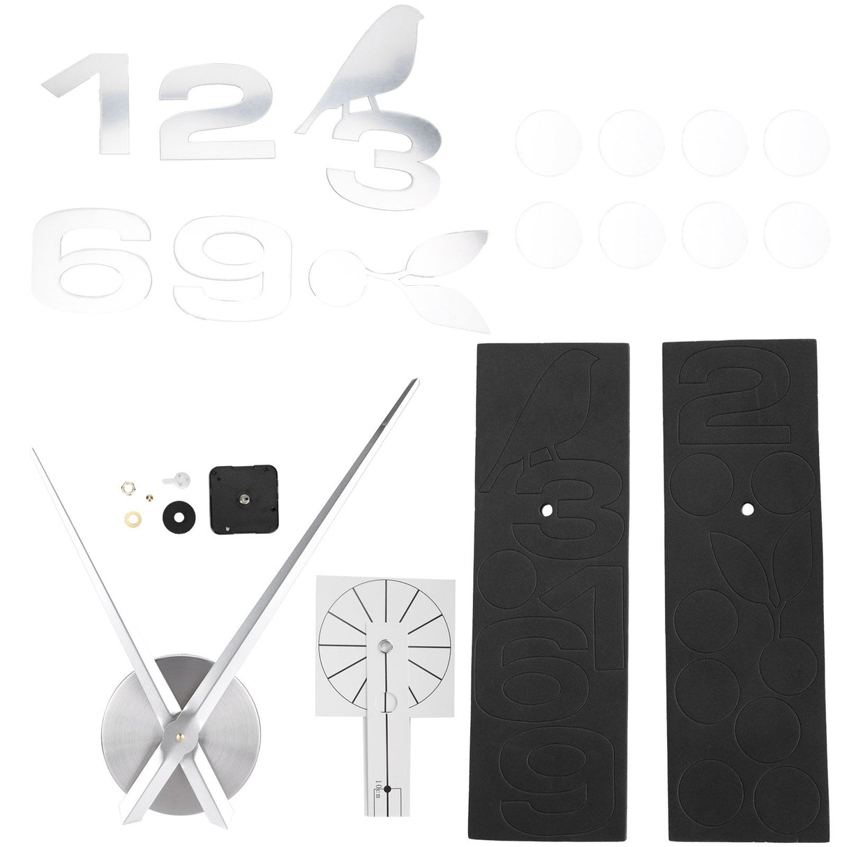 Frameless Wall Clock Sticker Mirror Surface DIY Decoration Living Room Bedroom OfficeSilver