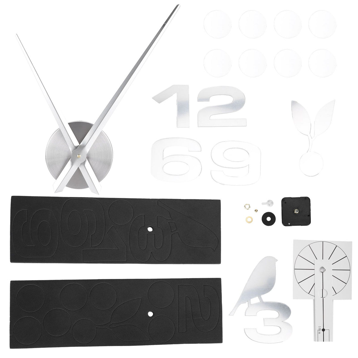 Frameless Wall Clock Sticker Mirror Surface DIY Decoration Living Room Bedroom OfficeSilver