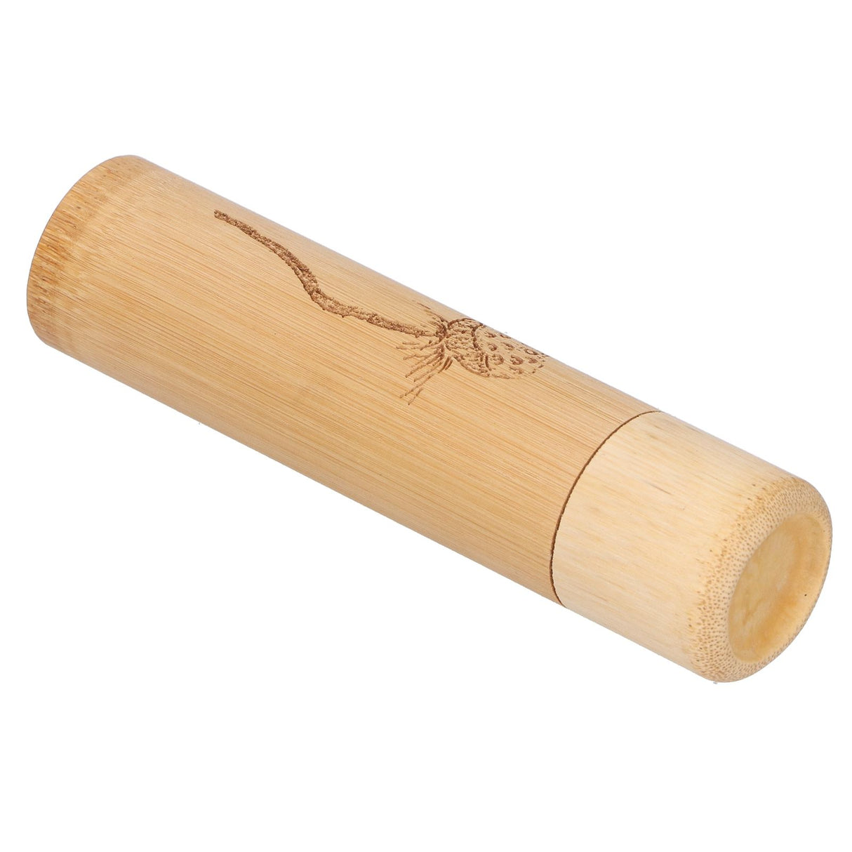 2Pcs Bamboo Tube Natural Environmentally Friendly Carbonized for Tea Nuts Incense CanisterLotus Pattern