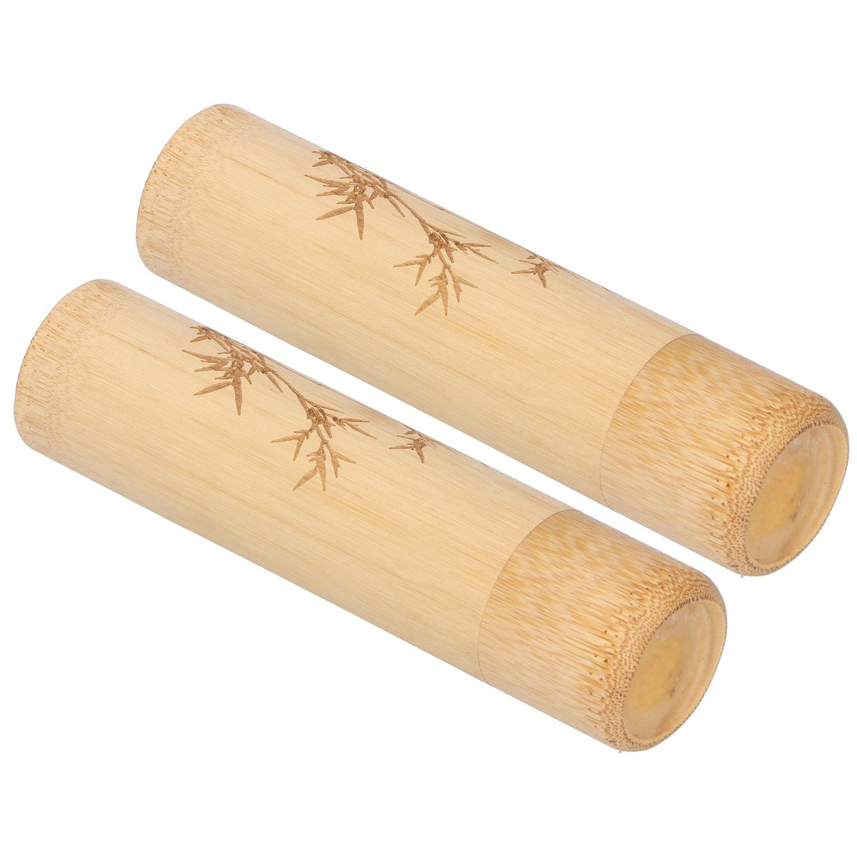 2Pcs Bamboo Tube Natural Environmentally Friendly Carbonized for Tea Nuts Incense CanisterBamboo Pattern