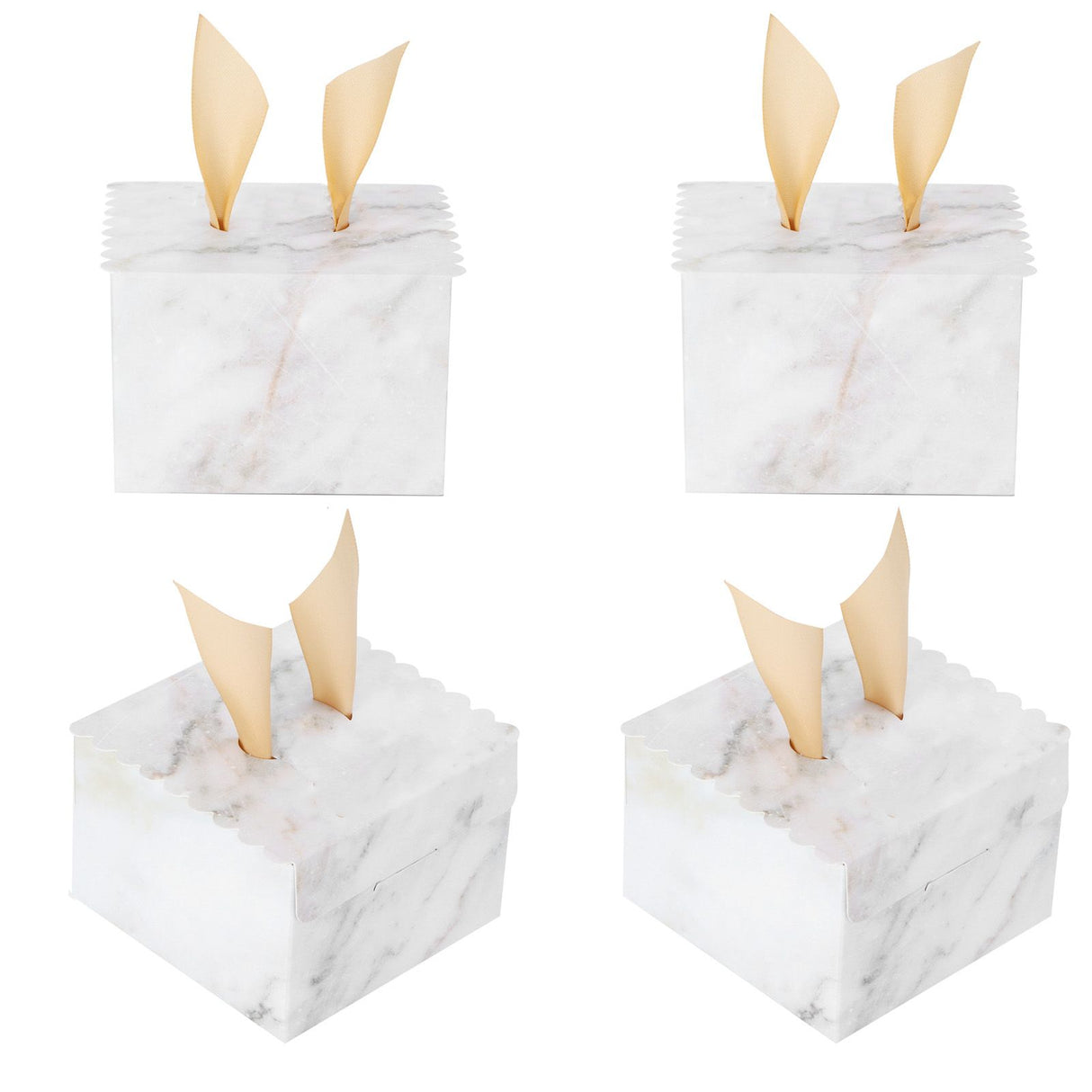 25 Sets Square Candy Box European Wedding Party Gift Box for Chocolate Cookies JewelryMarble Pattern (Golden Wing)