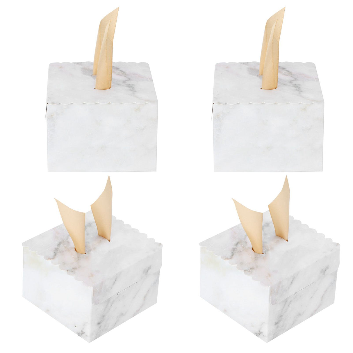 25 Sets Square Candy Box European Wedding Party Gift Box for Chocolate Cookies JewelryMarble Pattern (Golden Wing)