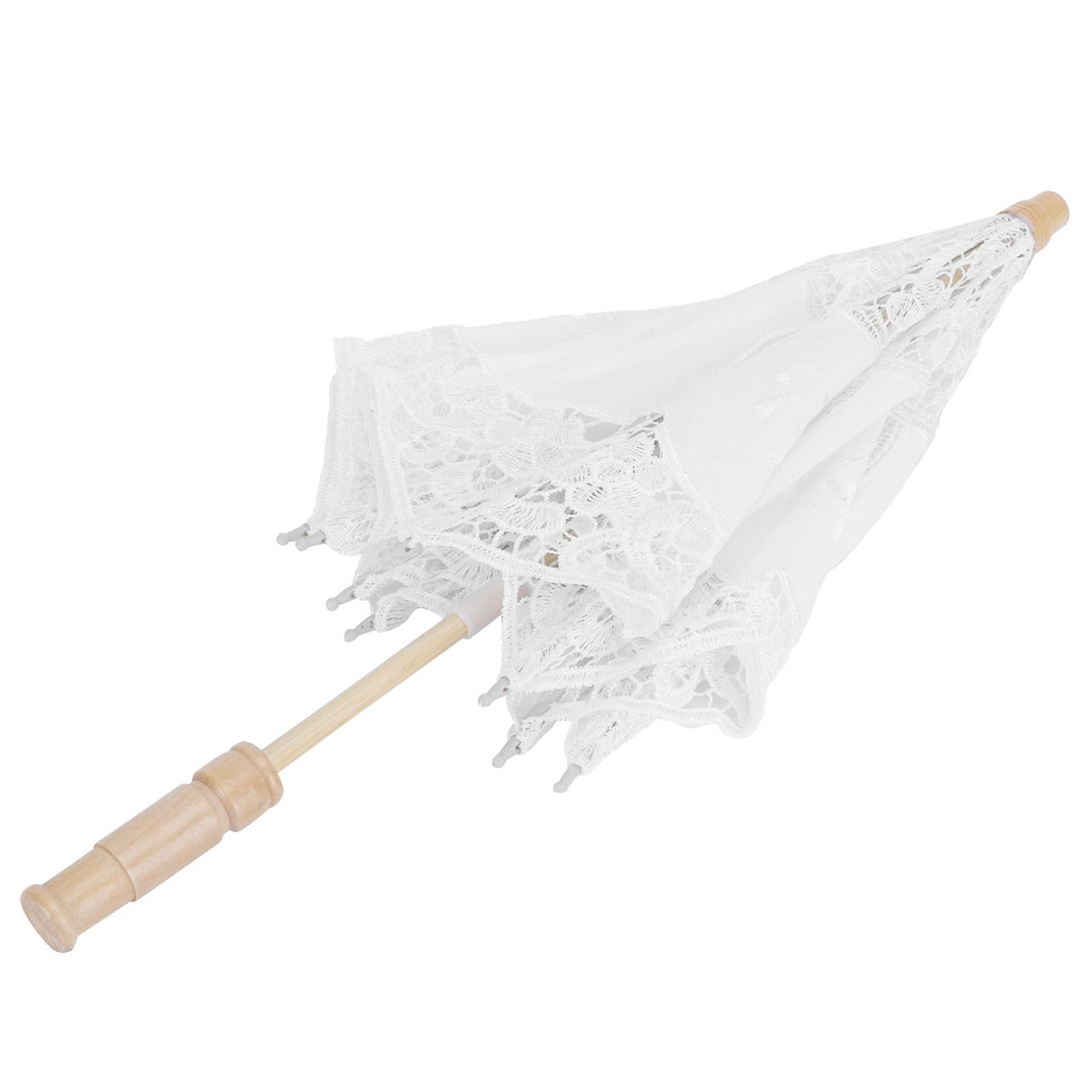 Lace Umbrella Parasol Vintage Wedding Bridal Umbrella for Photo Costume Party SuppliesL White