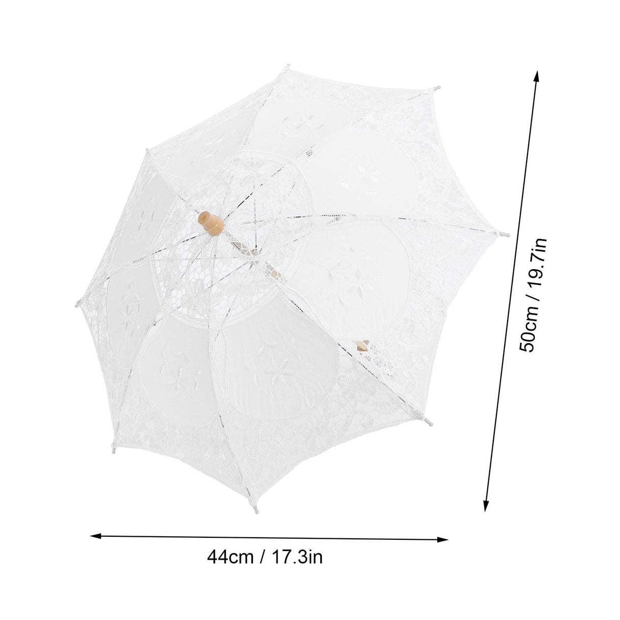 Lace Umbrella Parasol Vintage Wedding Bridal Umbrella for Photo Costume Party SuppliesL White