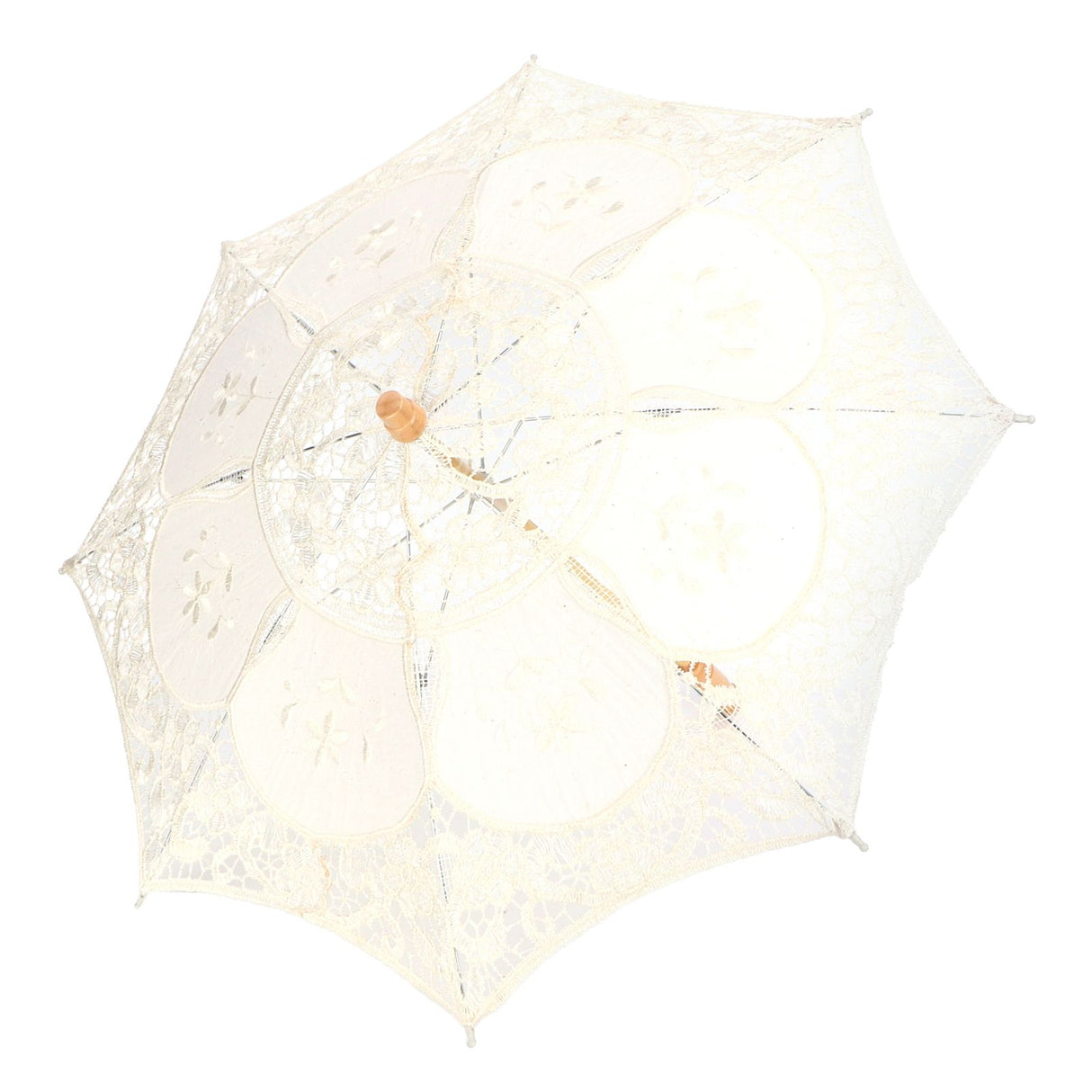 Lace Umbrella Parasol Vintage Wedding Bridal Umbrella for Photo Costume Party SuppliesL Beige