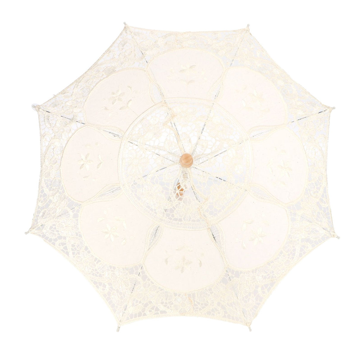 Lace Umbrella Parasol Vintage Wedding Bridal Umbrella for Photo Costume Party SuppliesL Beige