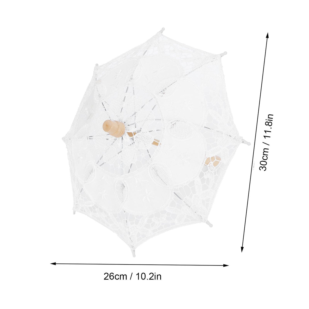 Lace Umbrella Parasol Vintage Wedding Bridal Umbrella for Photo Costume Party SuppliesS White