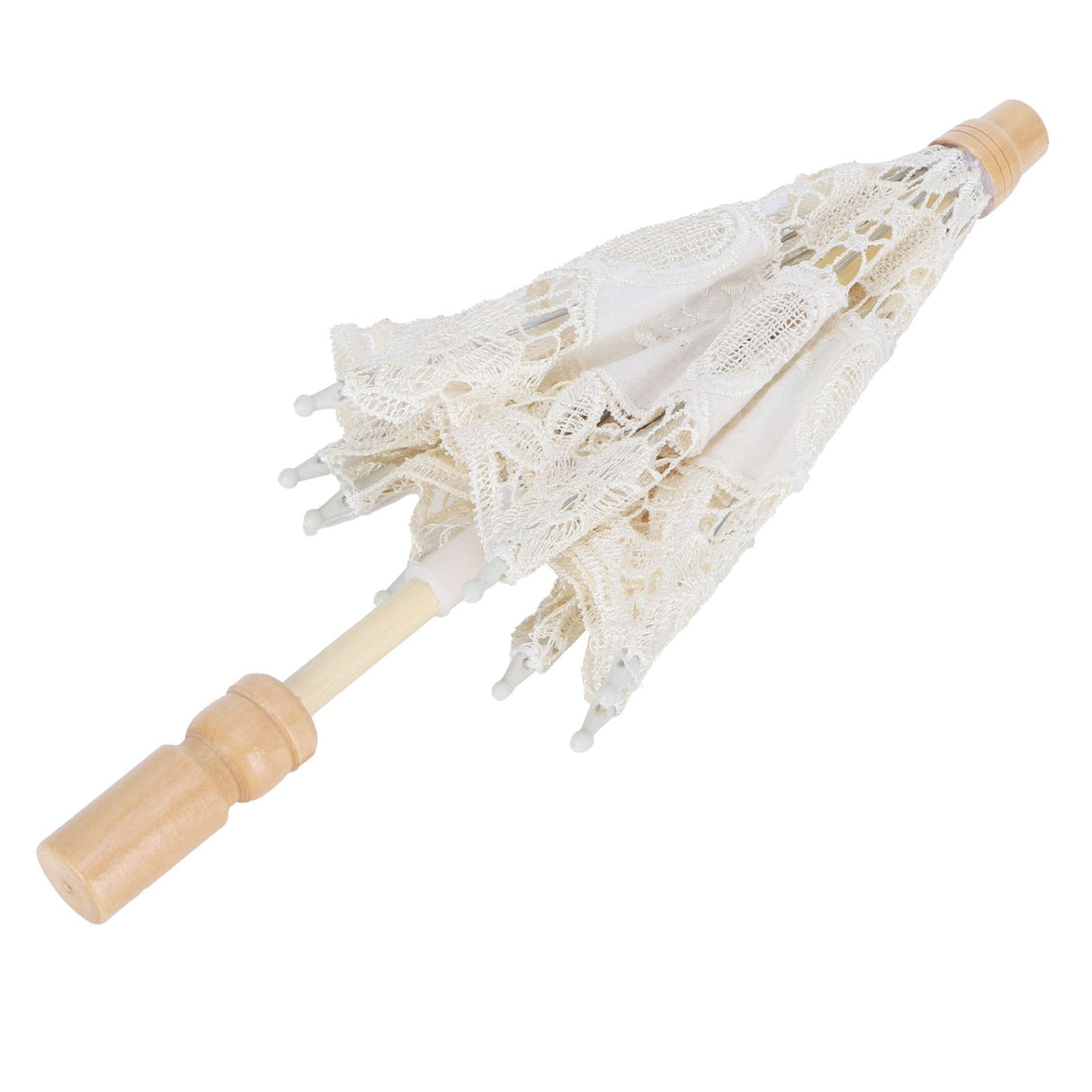 Lace Umbrella Parasol Vintage Wedding Bridal Umbrella for Photo Costume Party SuppliesS Beige