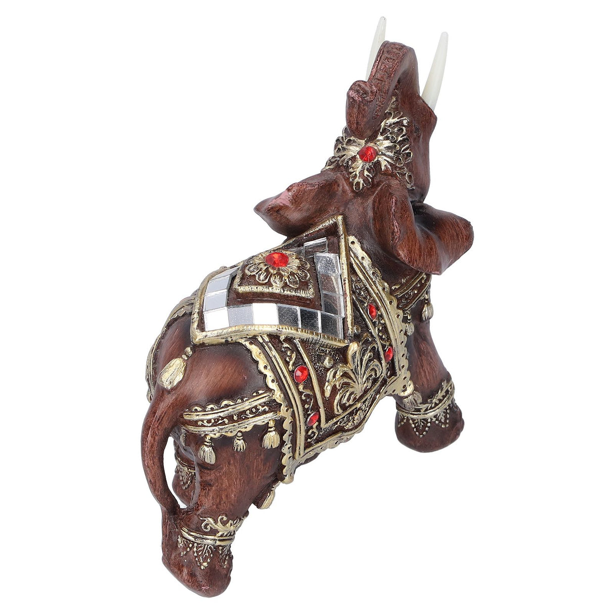Elephant Statue Resin Desktop Figurine Ornament Home Living Room Decoration GiftRed L 13.5x6x14cm