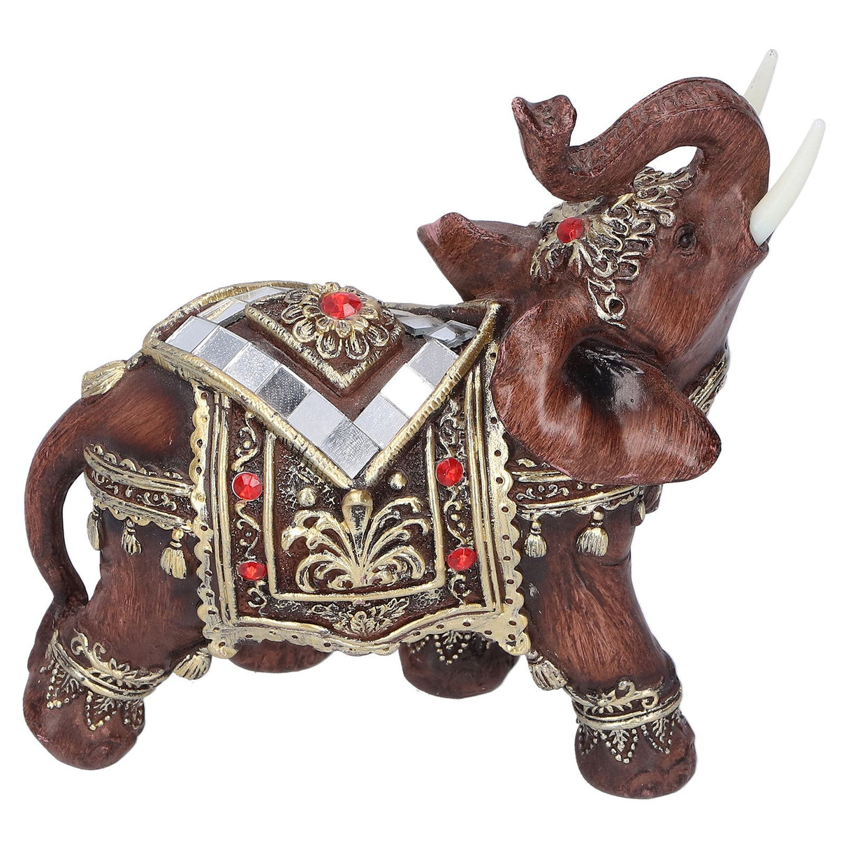 Elephant Statue Resin Desktop Figurine Ornament Home Living Room Decoration GiftRed L 13.5x6x14cm
