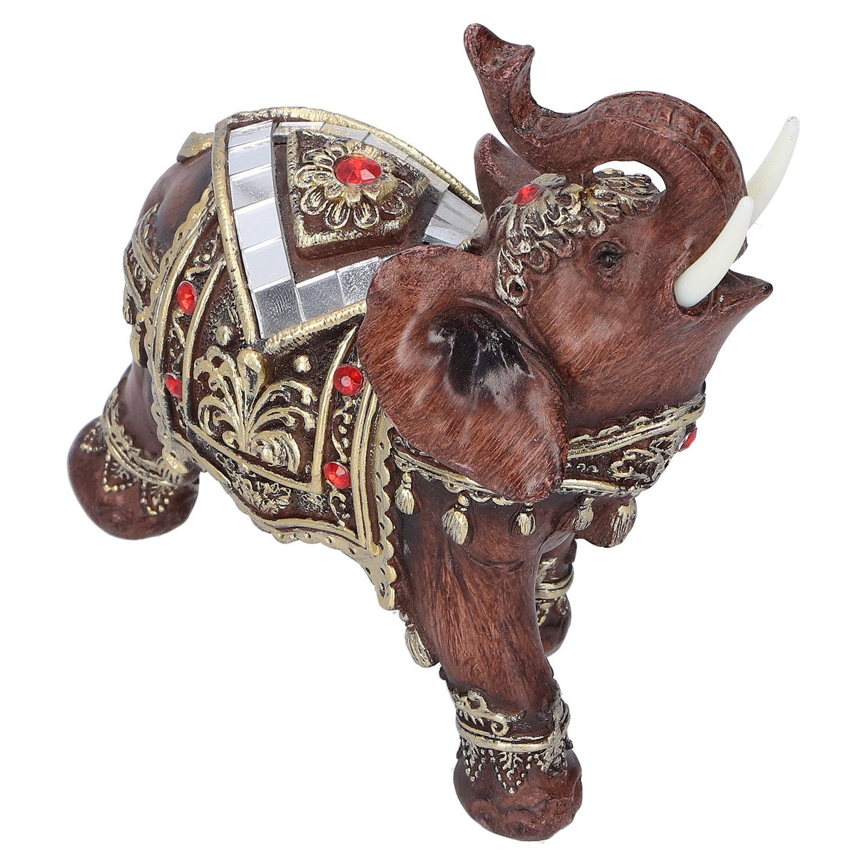 Elephant Statue Resin Desktop Figurine Ornament Home Living Room Decoration GiftRed L 13.5x6x14cm