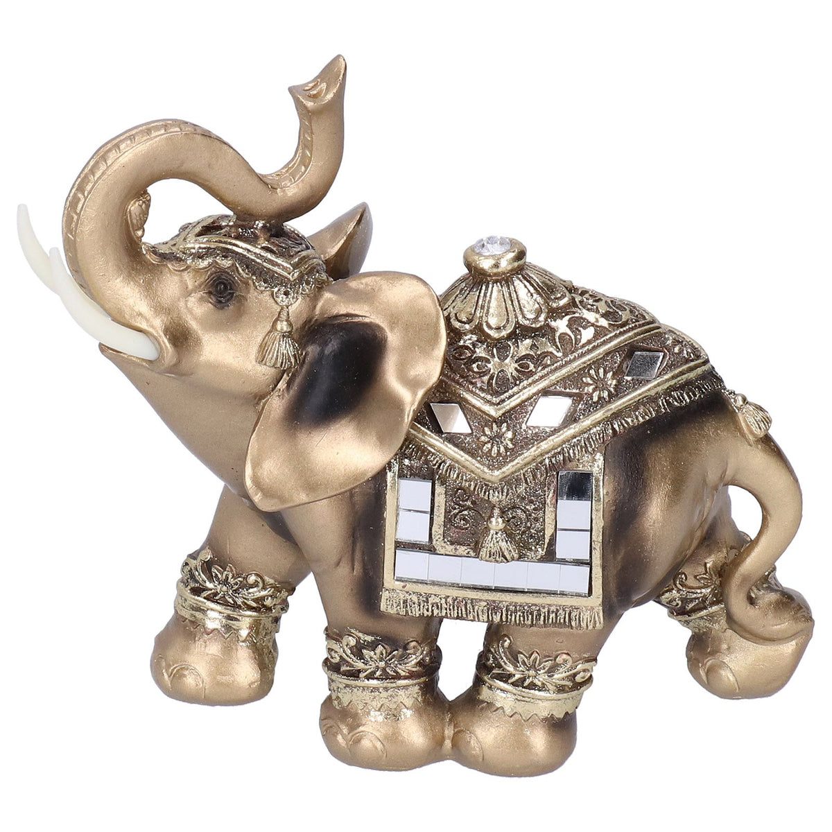 Resin Elephant Statue Figurine Crafts Desktop Ornaments for Home Living RoomGold L 16.5x8x16cm