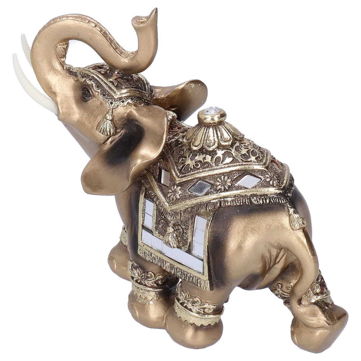 Resin Elephant Statue Figurine Crafts Desktop Ornaments for Home Living RoomGold L 16.5x8x16cm