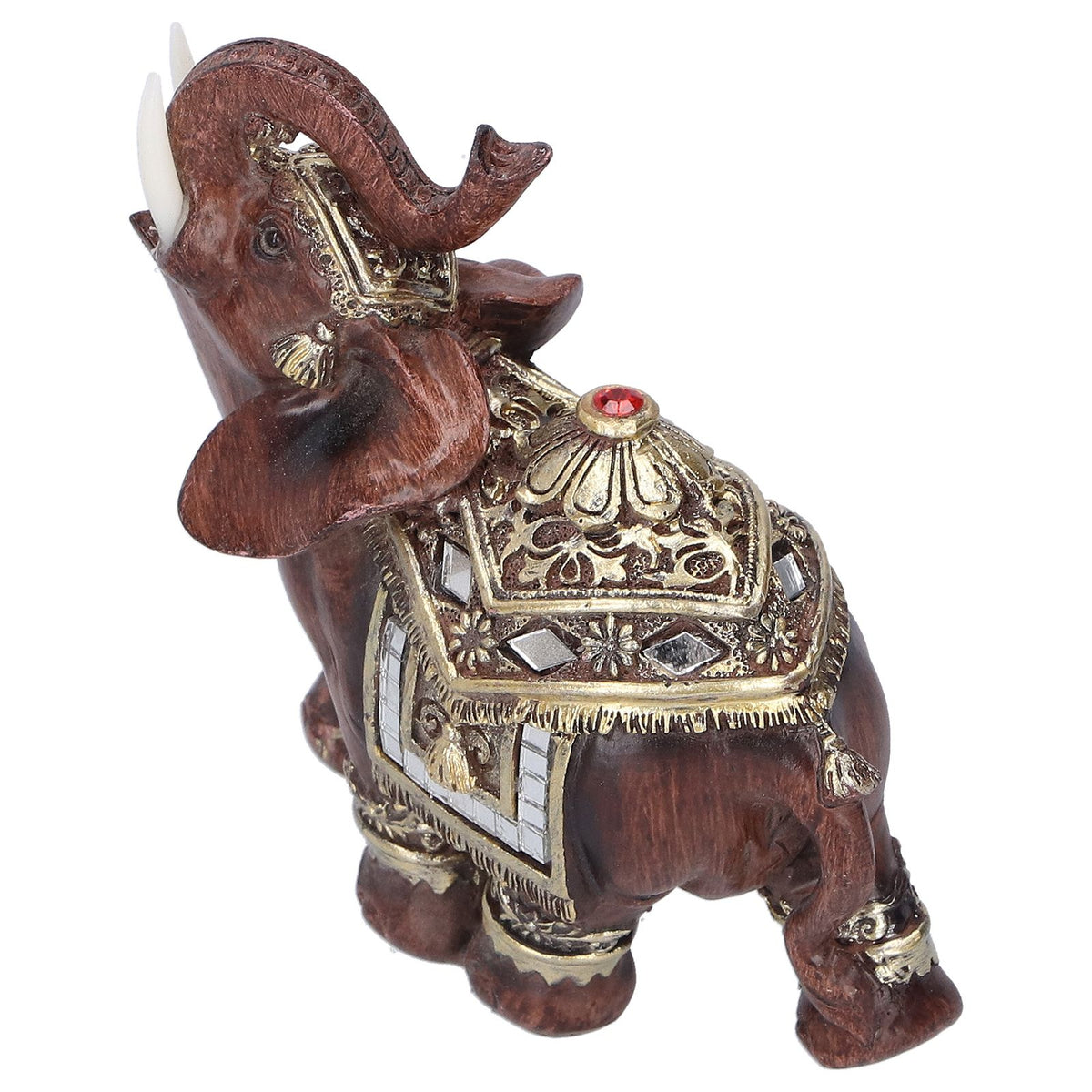Resin Elephant Statue Figurine Crafts Desktop Ornaments for Home Living RoomRed M 11x6x11cm