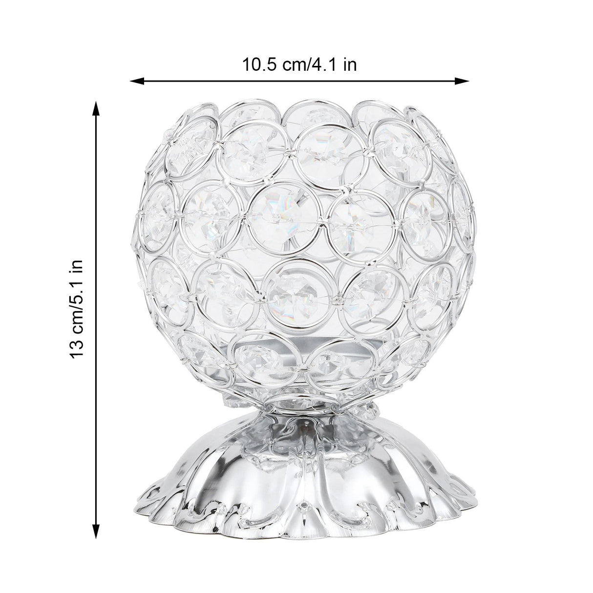 Crystal Candle Holder Electroplated Wrought Iron Candlestick Ornament Electronic Candle Stand