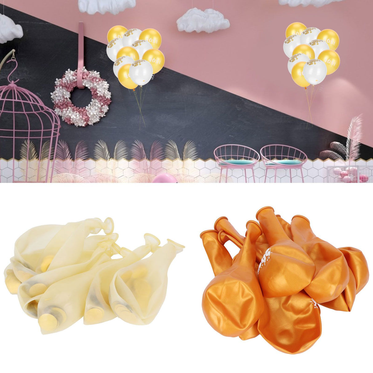 Sequin Balloon Set Home Decorative Balloon Accessory for Graduation 2021 New Year Party