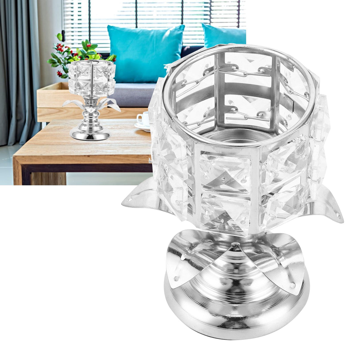 Candle Holder Electroplating Hollow Candlestick Home Decoration Table Centerpiece Ornament