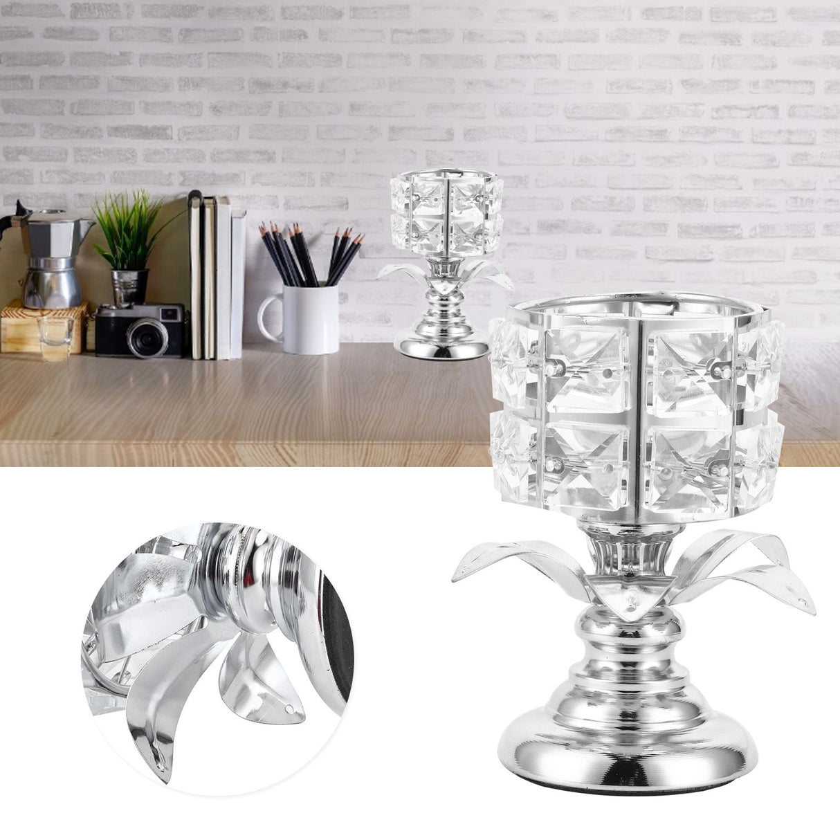 Candle Holder Electroplating Hollow Candlestick Home Decoration Table Centerpiece Ornament
