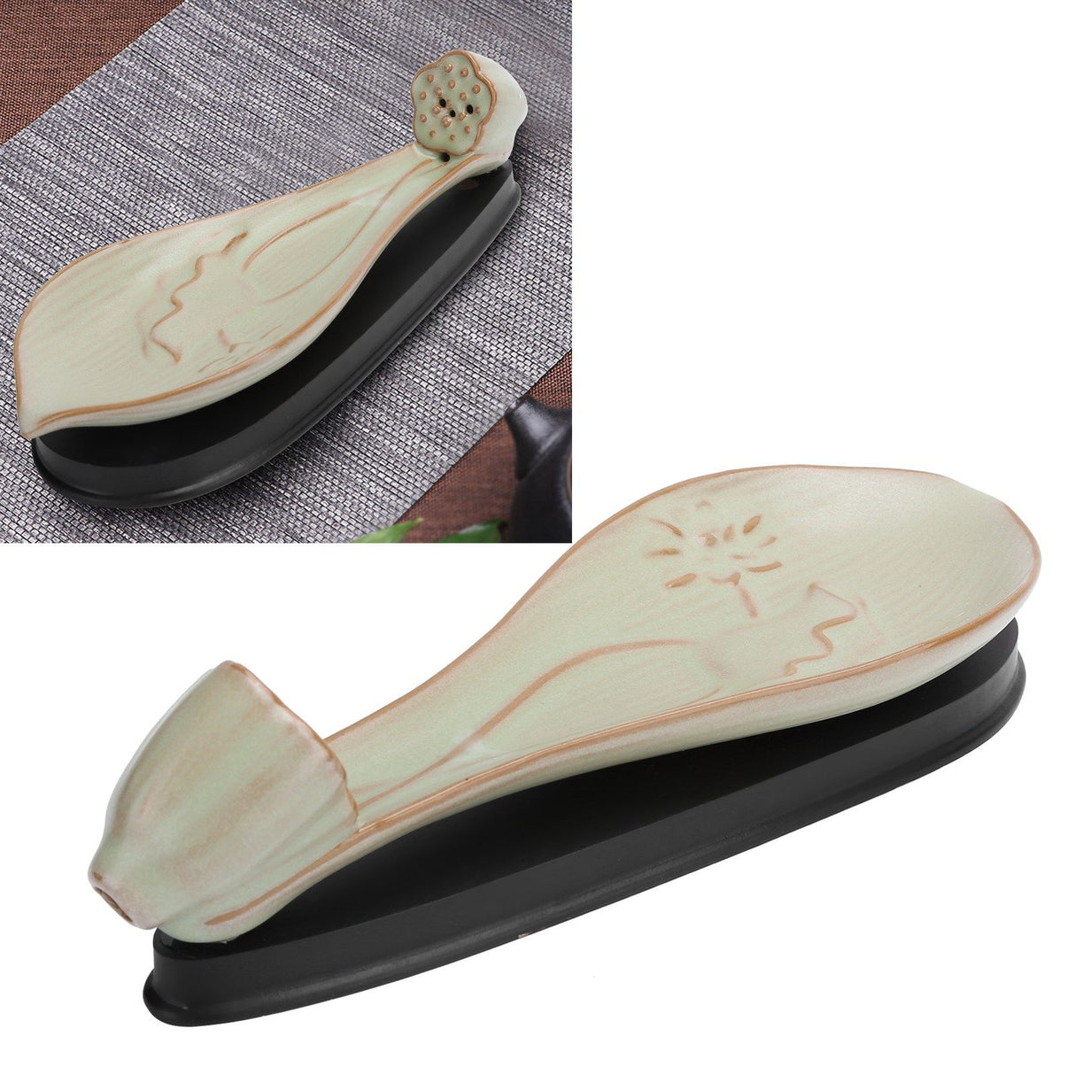 Incense Holder Embossed Ceramic Incense Stick Coil Burner Tray Desktop Decoration