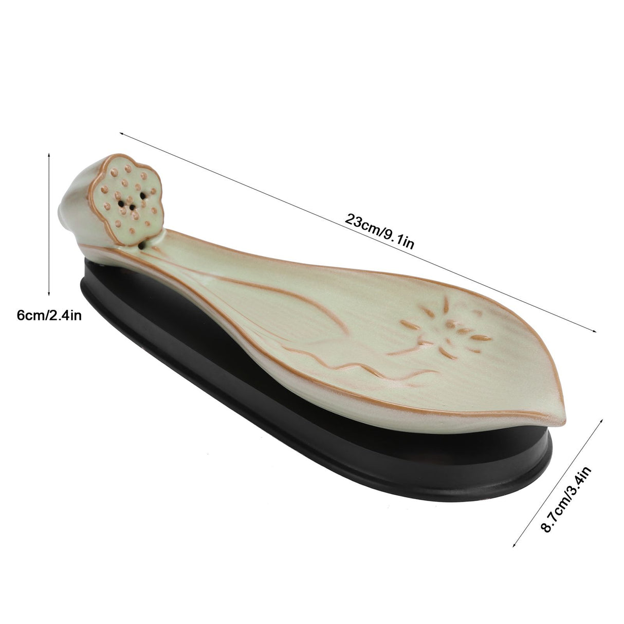 Incense Holder Embossed Ceramic Incense Stick Coil Burner Tray Desktop Decoration