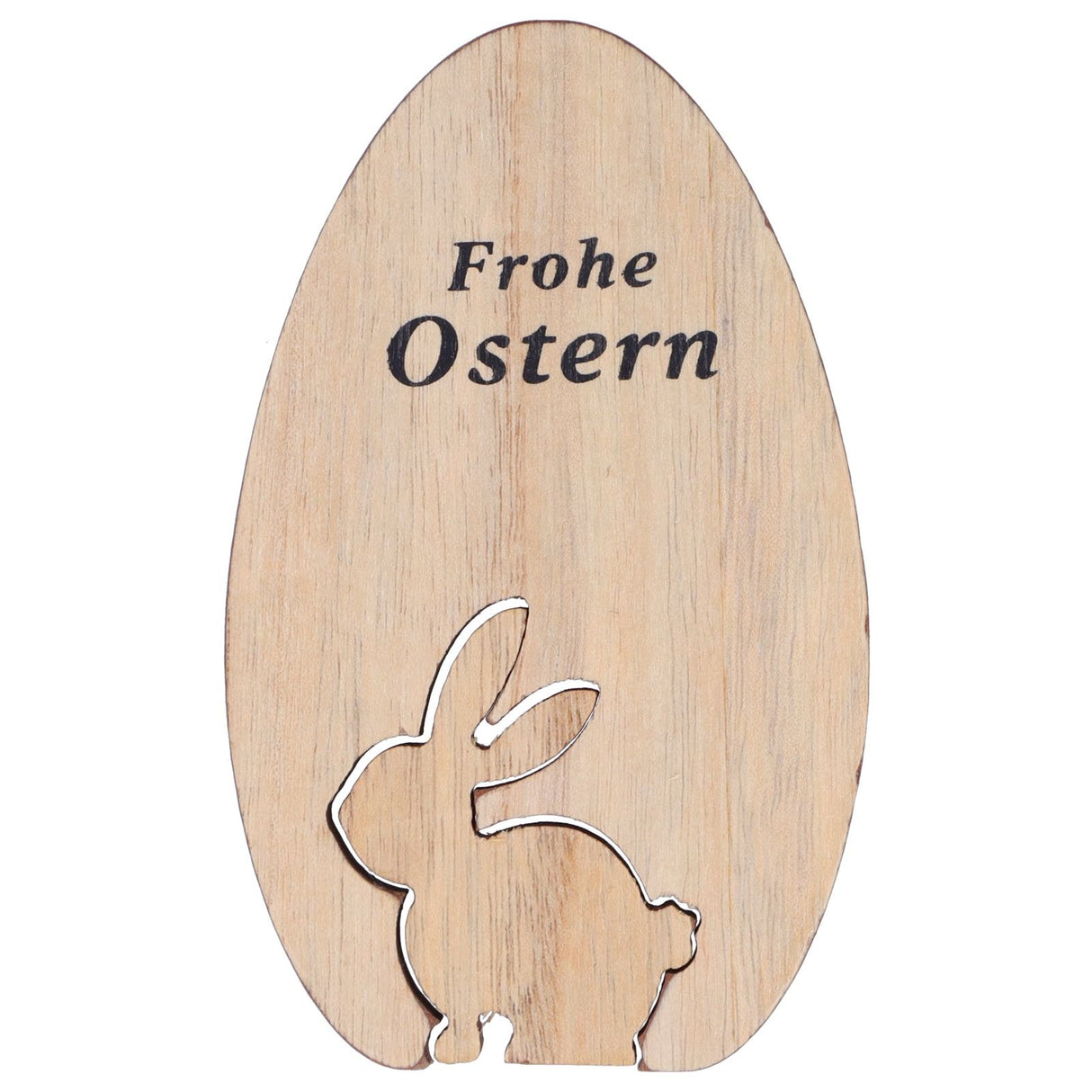 Wooden Egg Shape Ornament Cute Rabbit Tabletop Decor Wooden Craft Ornaments for Home Office