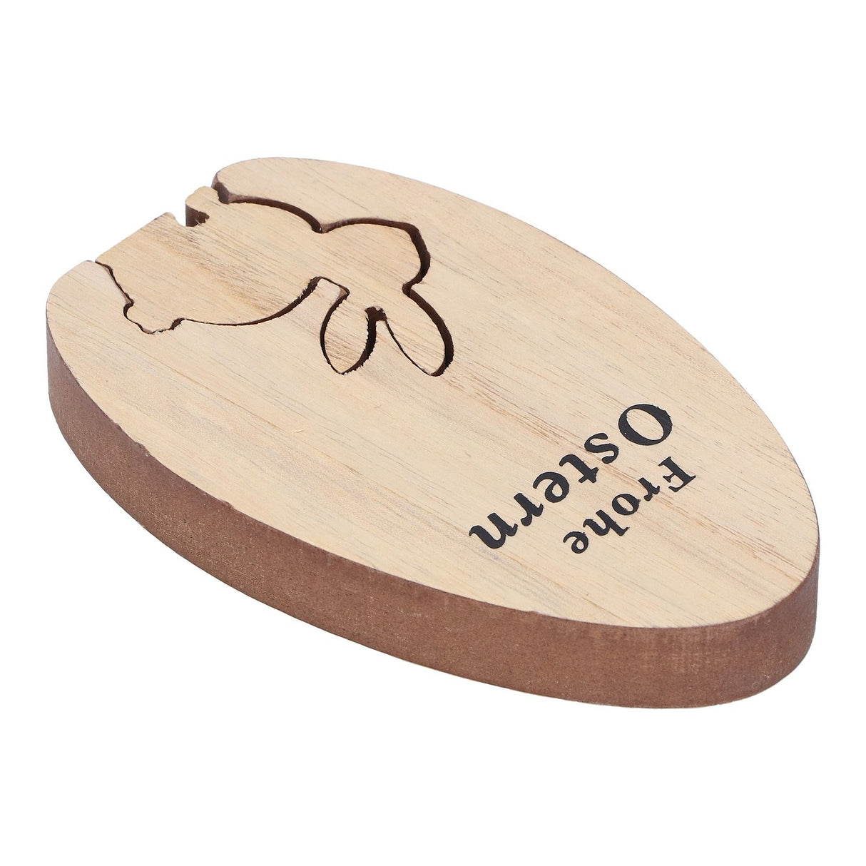 Wooden Egg Shape Ornament Cute Rabbit Tabletop Decor Wooden Craft Ornaments for Home Office