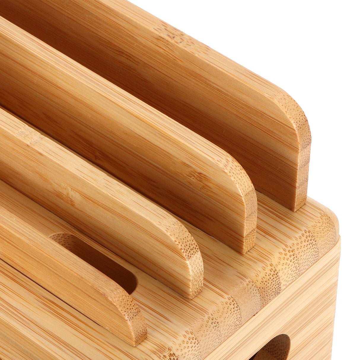 Bamboo Device Organizer Stand Cellphone Tablet Watch Holder Desktop Storage Box Gifts