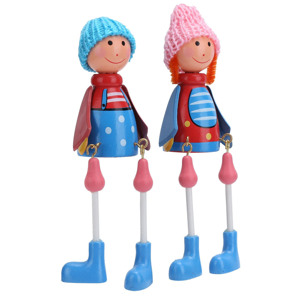 Wooden Dolls Cartoon Puppet Decoration Ornament Handicraft for Wedding Favors Birthday Gift