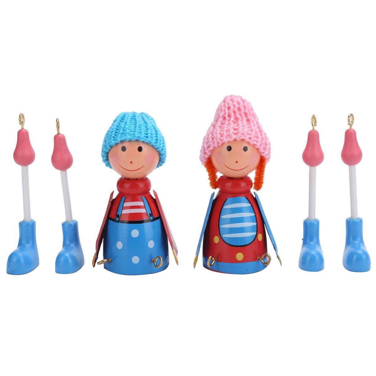 Wooden Dolls Cartoon Puppet Decoration Ornament Handicraft for Wedding Favors Birthday Gift