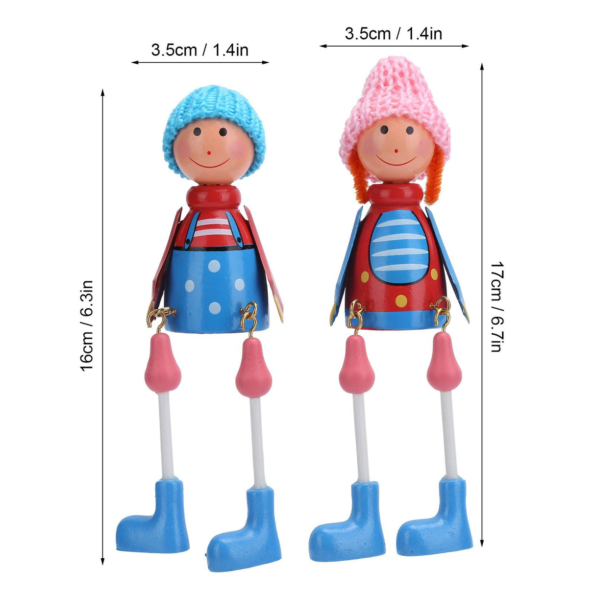 Wooden Dolls Cartoon Puppet Decoration Ornament Handicraft for Wedding Favors Birthday Gift
