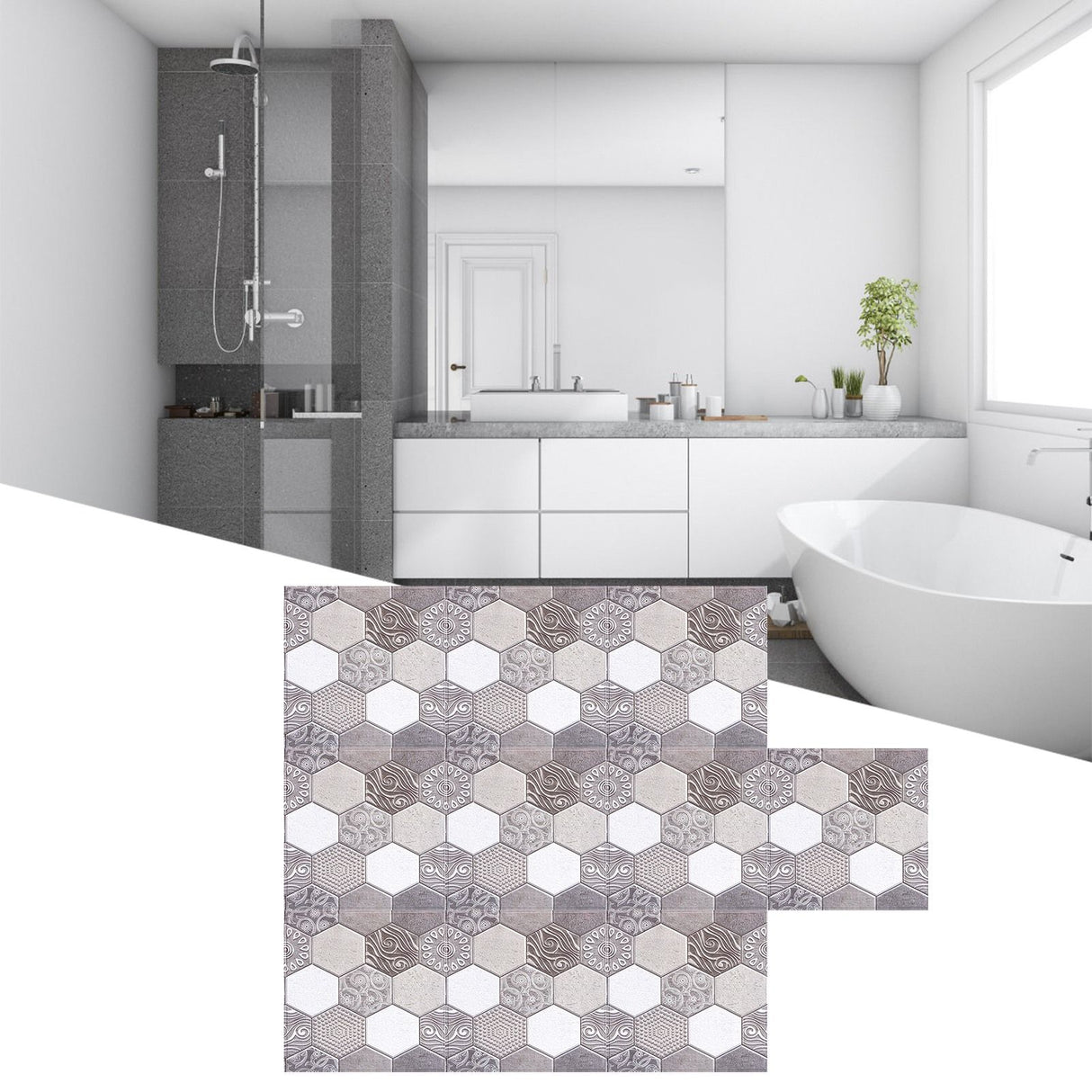 10PCS Self Adhesive Tile Sticker Anti Collision Sticker for Home Living Room Kitchen Decor