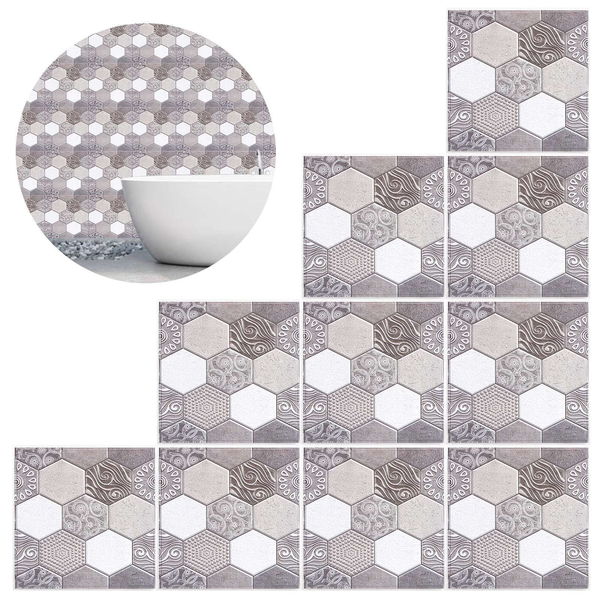 10PCS Self Adhesive Tile Sticker Anti Collision Sticker for Home Living Room Kitchen Decor