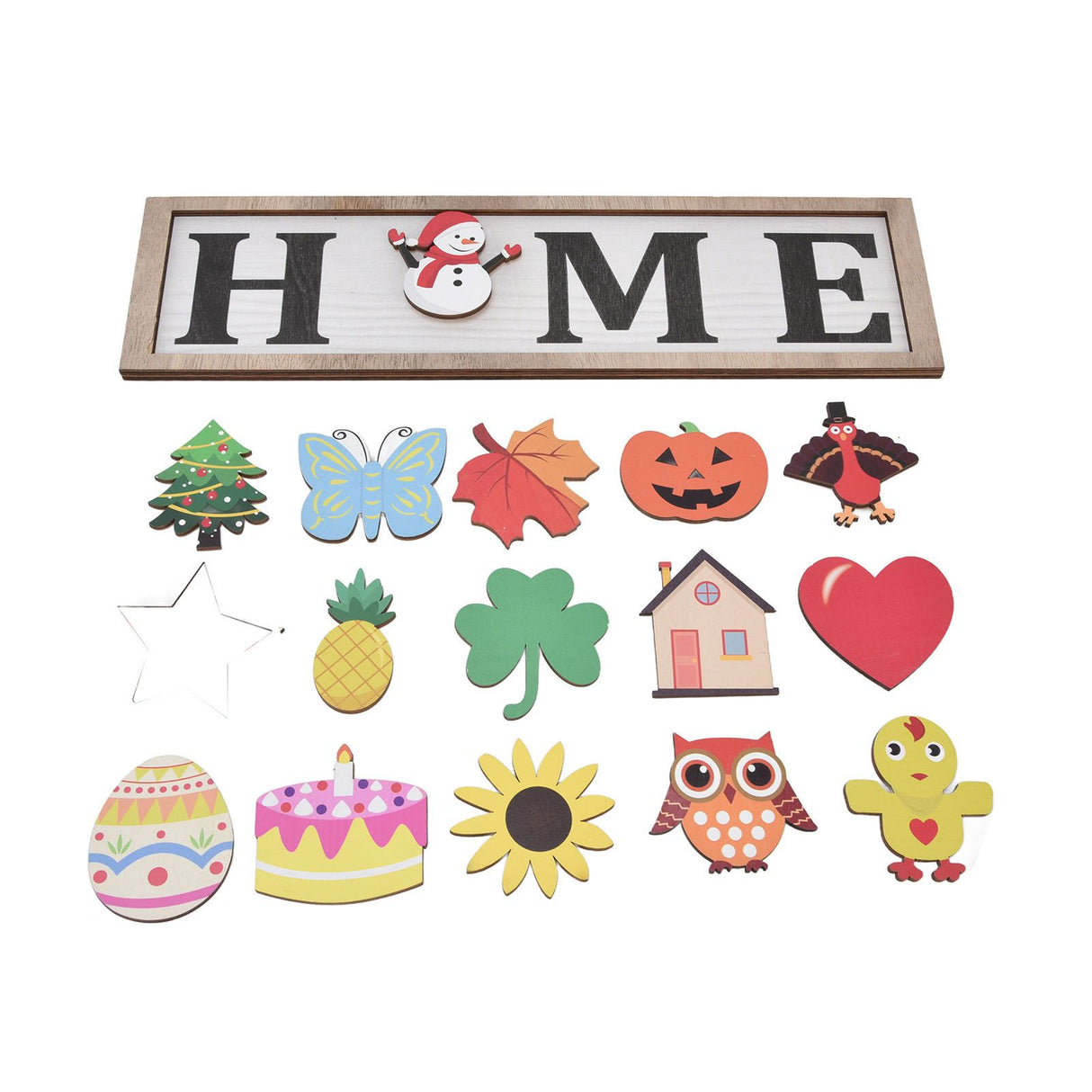 Welcome Door Sign Wooden Welcome Sign with 16 Interchangeable Icons for Farmhouse Office Classroom Beach House