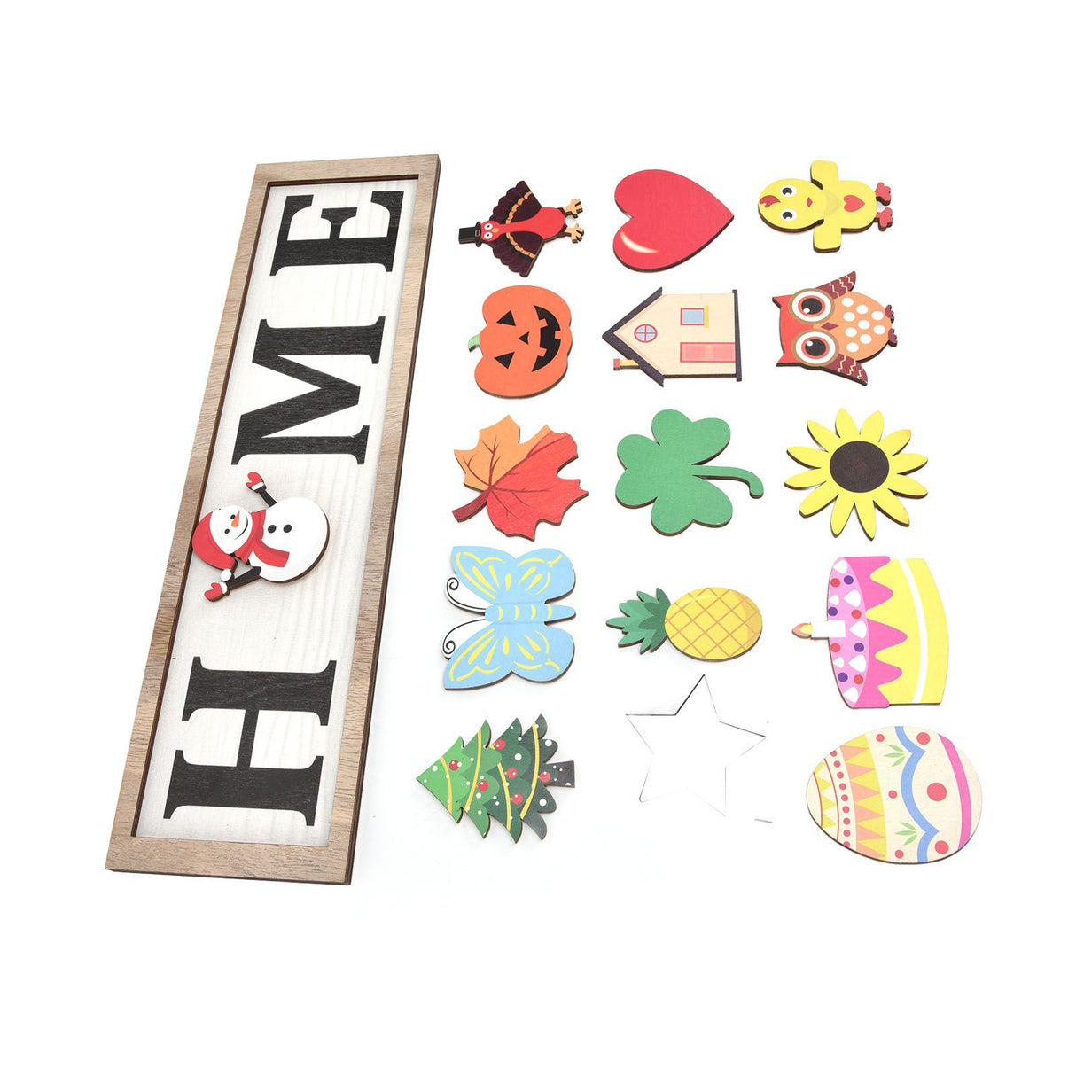 Welcome Door Sign Wooden Welcome Sign with 16 Interchangeable Icons for Farmhouse Office Classroom Beach House