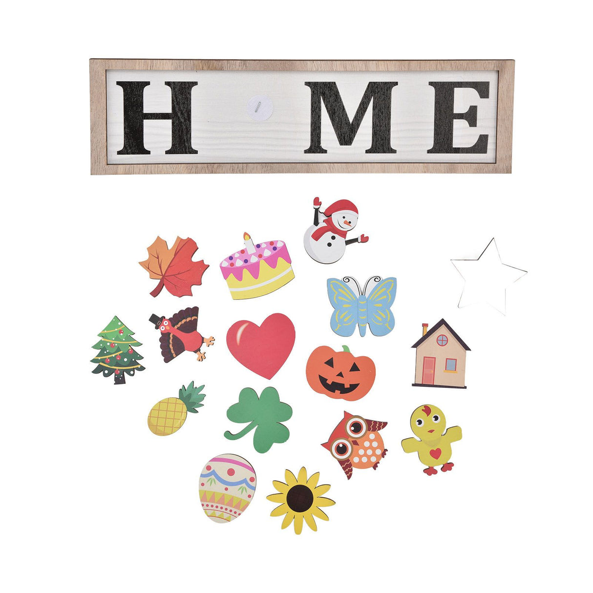 Welcome Door Sign Wooden Welcome Sign with 16 Interchangeable Icons for Farmhouse Office Classroom Beach House