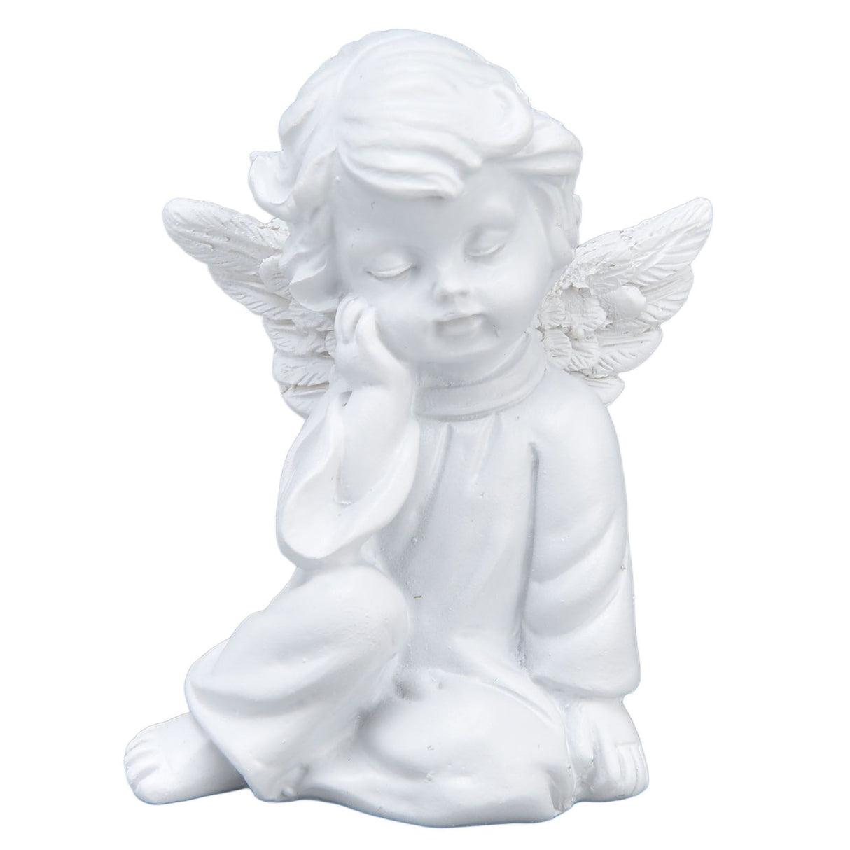 Cherub Statue Synthetic Resin Material Lovely Style White Baby Figurines for Party DecorationsCherub Statue Right
